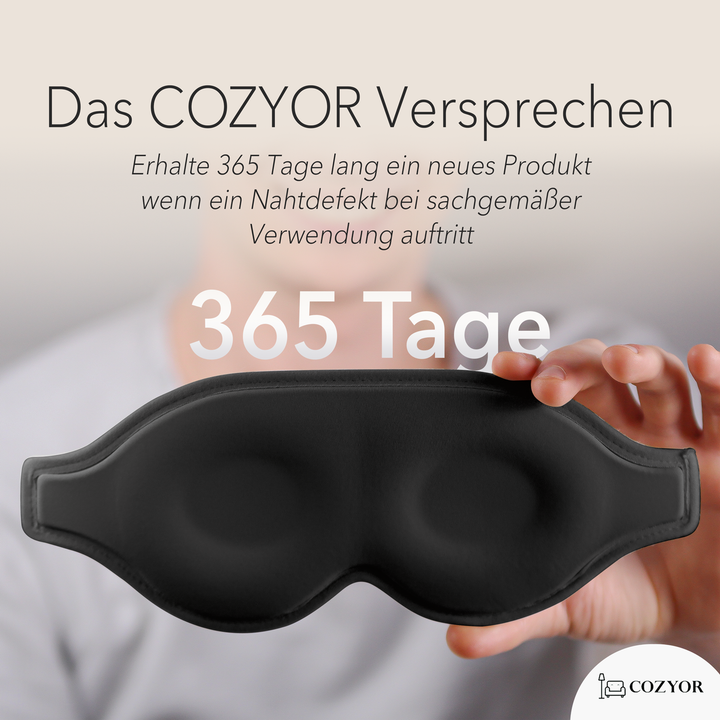 Schlafmaske 100% Blackout-Effekt 3D Augenmaske mit ergonomischem Design + Ohrstöpsel , extra Polsterung und variable Passform