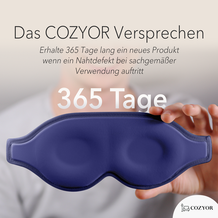 Schlafmaske 100% Blackout-Effekt 3D Augenmaske mit ergonomischem Design + Ohrstöpsel , extra Polsterung und variable Passform