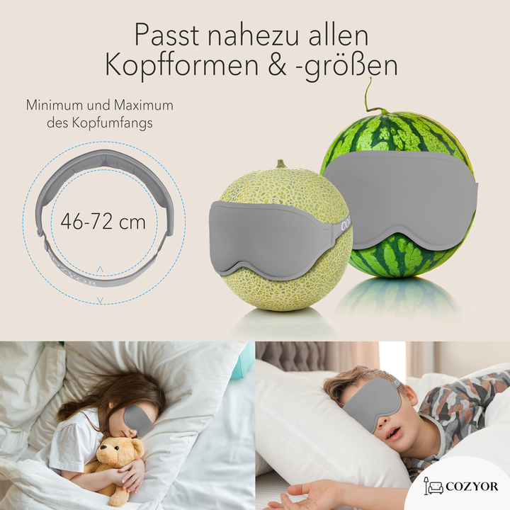 Schlafmaske 100% Blackout-Effekt 3D Augenmaske mit ergonomischem Design + Ohrstöpsel , extra Polsterung und variable Passform