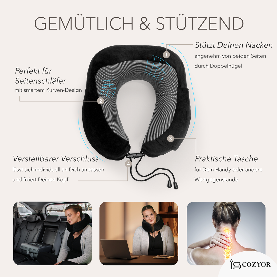 Schlafmaske 100% Blackout-Effekt 3D Augenmaske mit ergonomischem Design + Ohrstöpsel , extra Polsterung und variable Passform