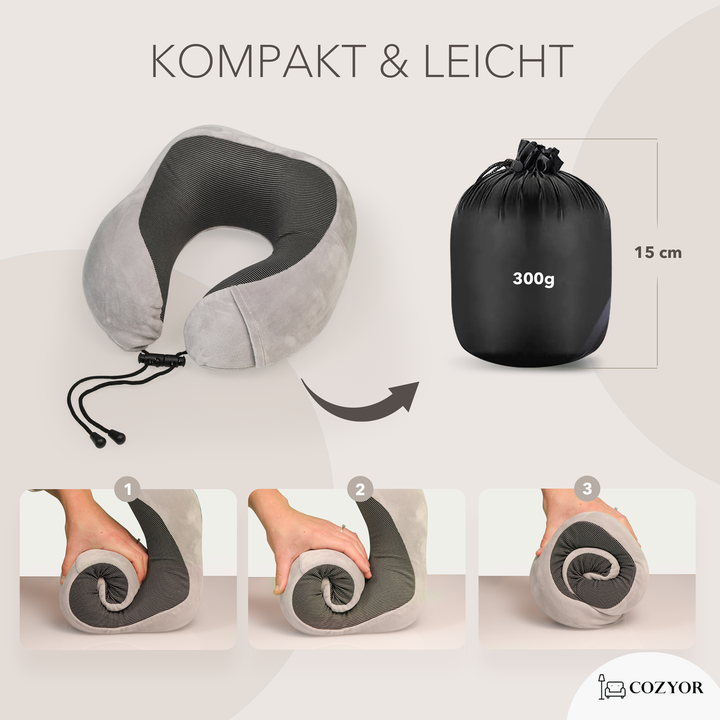 Reisekissen und Reisedecke 2 in 1, Reiseset kuschelig weich + Rucksack-Clip