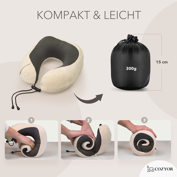 Reisekissen und Reisedecke 2 in 1, Reiseset kuschelig weich + Rucksack-Clip