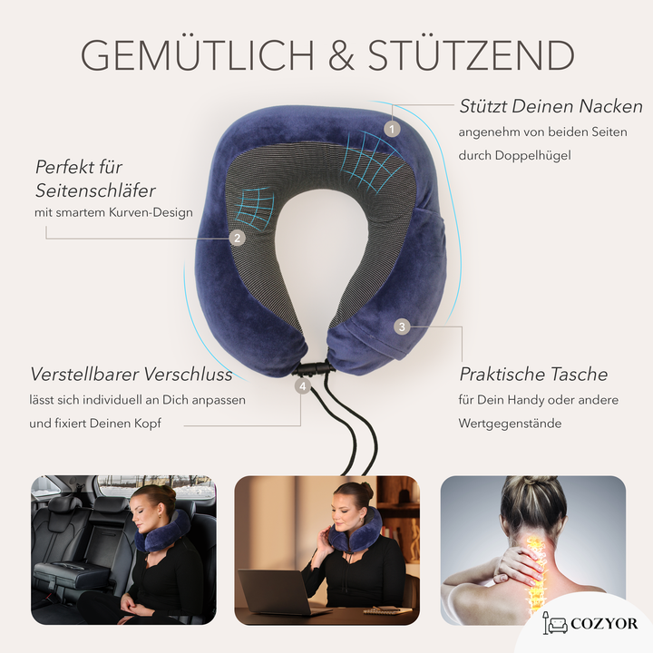 Schlafmaske 100% Blackout-Effekt 3D Augenmaske mit ergonomischem Design + Ohrstöpsel , extra Polsterung und variable Passform