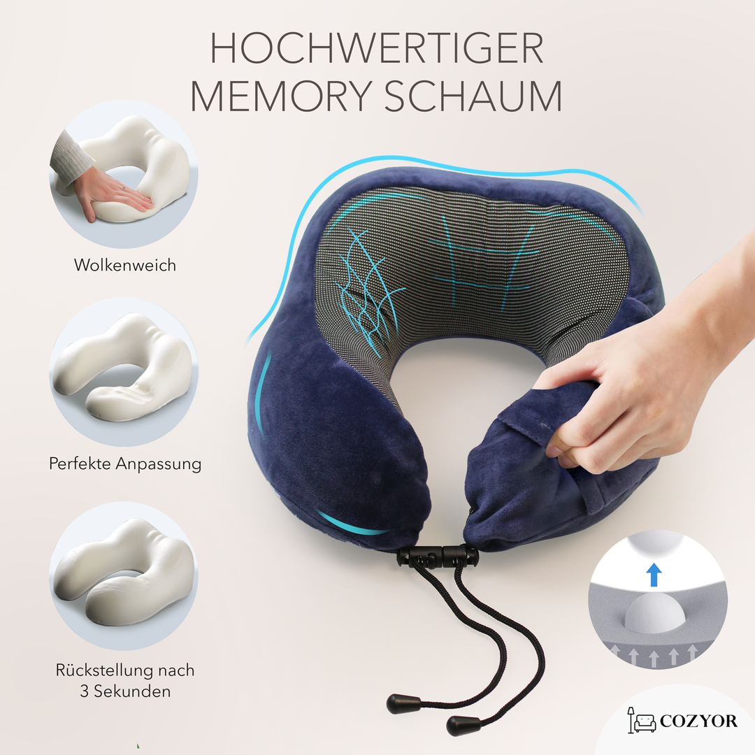 Schlafmaske 100% Blackout-Effekt 3D Augenmaske mit ergonomischem Design + Ohrstöpsel , extra Polsterung und variable Passform