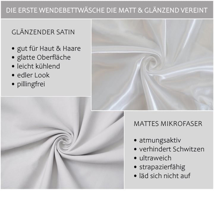 Wendebettwäsche Satin und Mikrofaser extra dick und weich