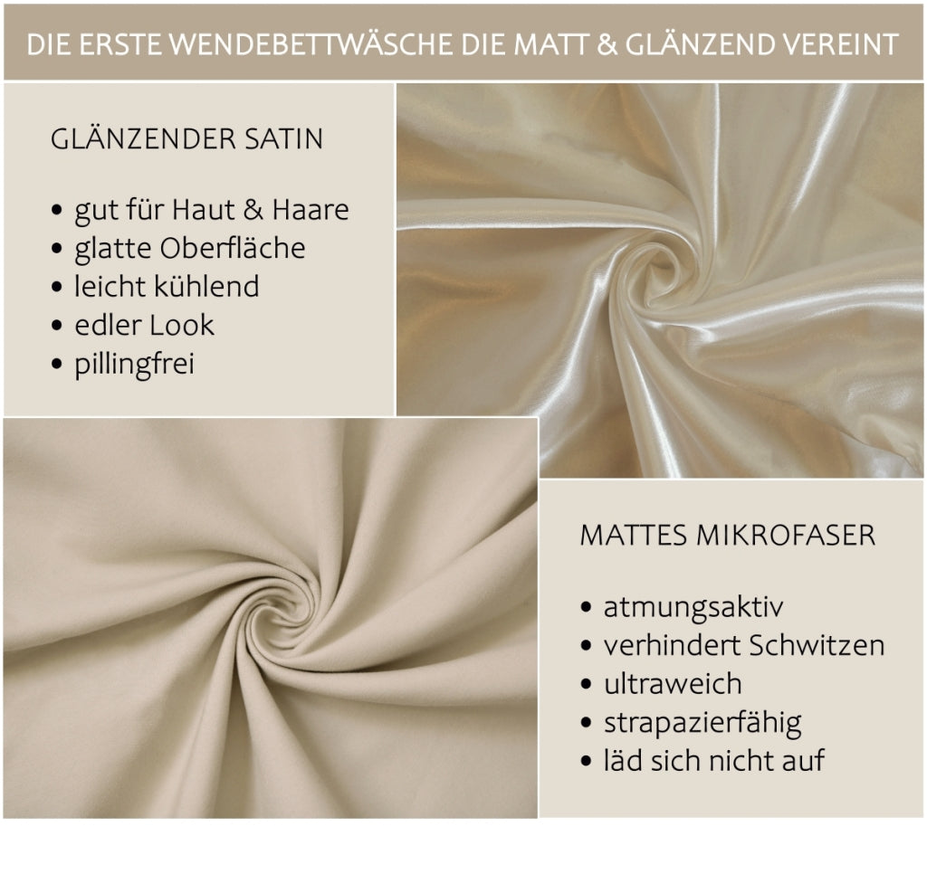 Wendebettwäsche Satin und Mikrofaser extra dick und weich