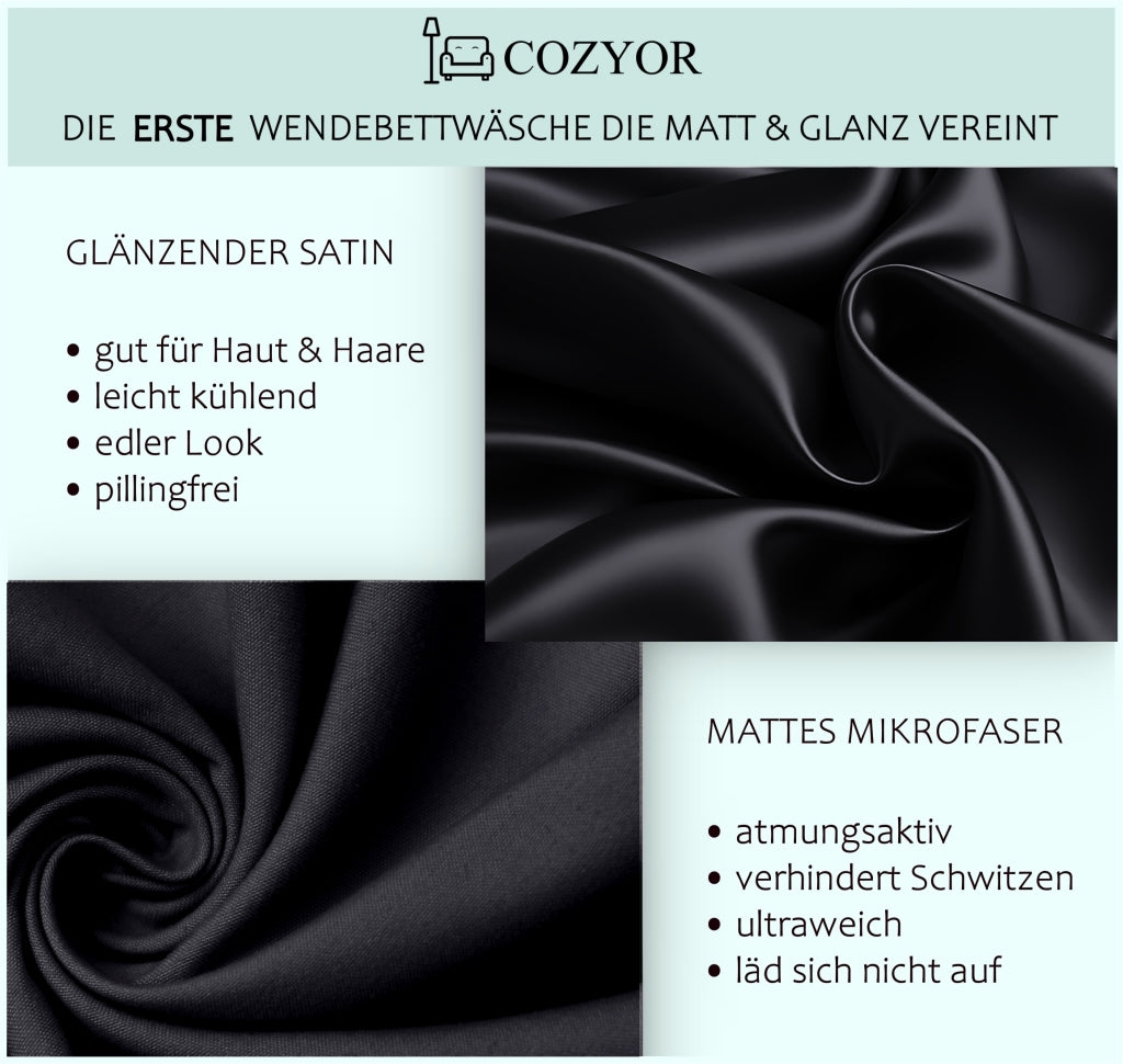 Wendebettwäsche Satin und Mikrofaser extra dick und weich