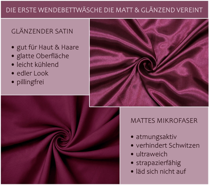Wendebettwäsche Satin und Mikrofaser extra dick und weich