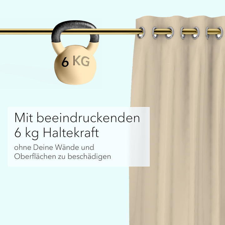 Premium Teleskopstange, 1-Minuten-Montage ohne Bohren, als Duschvorhangstange, für Schranksysteme & Nischen, Perfekte Passform & Eleganz trifft auf Funktionalität